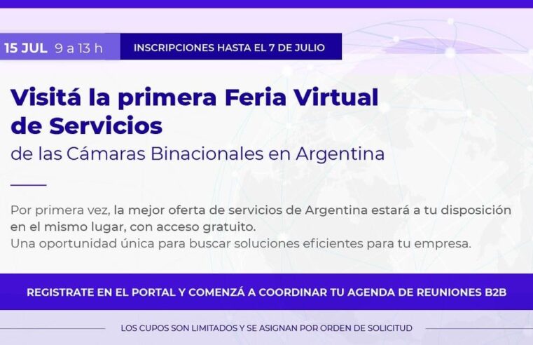 Llega la Primera Feria de Servicios Virtual para empresas organizada por las cámaras binacionales