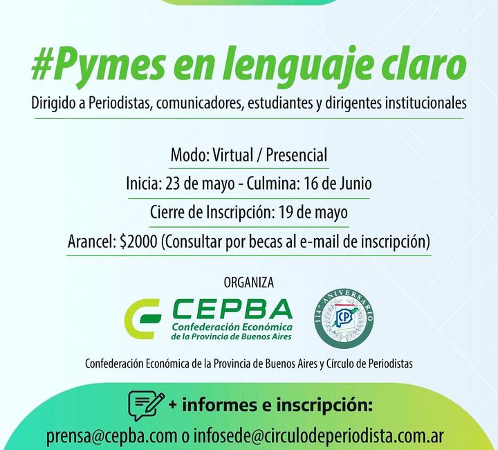 CEPBA y el Círculo de Periodistas lanza la primer diplomatura de «Pymes en lenguaje claro»